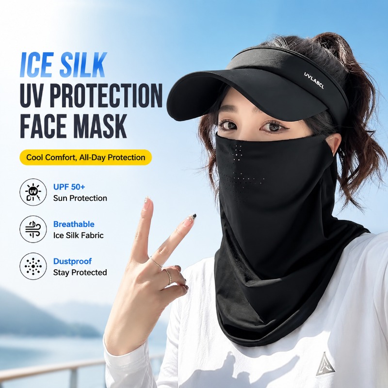 Sports Mask Breathable - 남녀공용 아이스 실크 자외선 차단 페이스