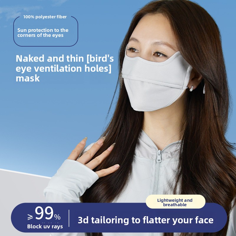 Cloth Face Mask Washable - 봄여름 버드아이 천 마스크, 자외선 차단
