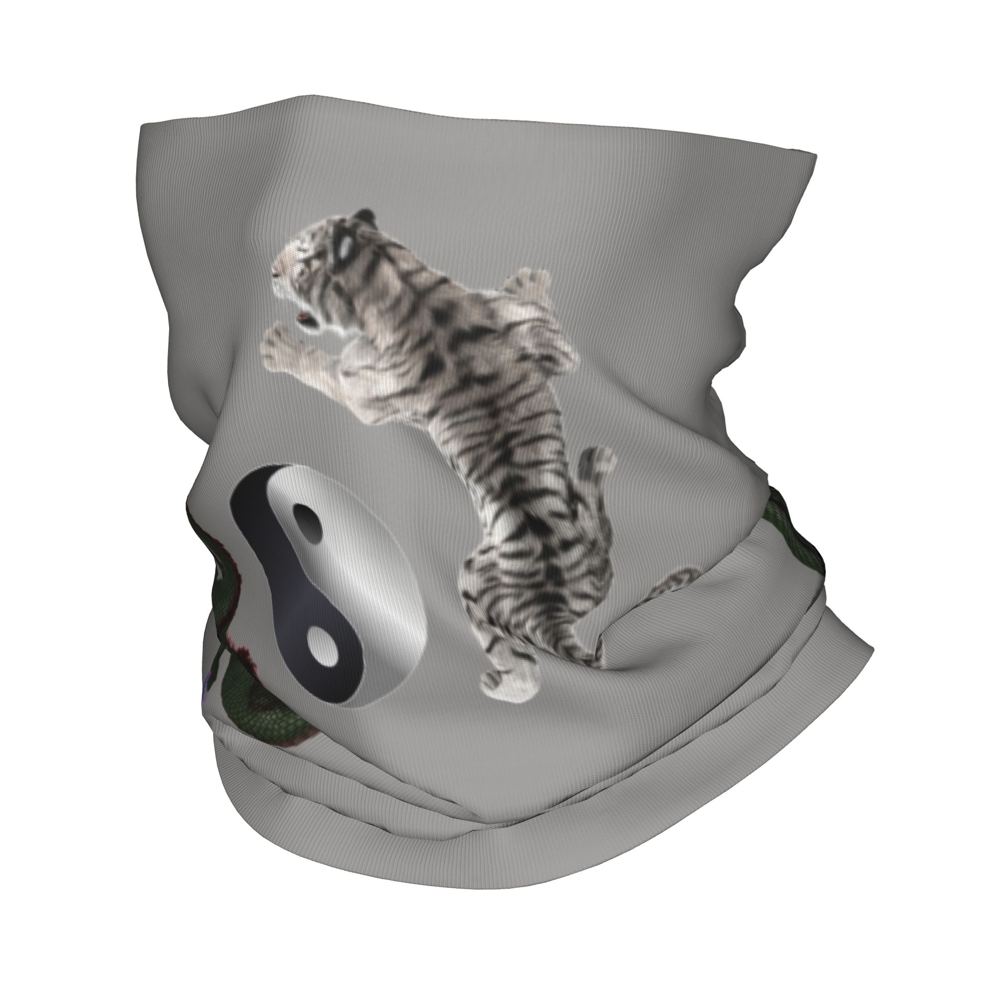 Neck Gaiter Face Cover - 커스텀 음양 용과 호랑이 전사 아트